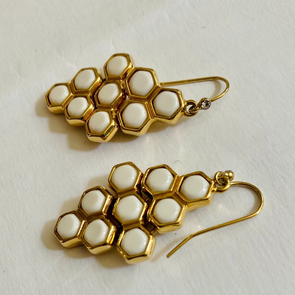 Ralph Lauren Gold tone Diamond-Shaped Chandelier Earrings